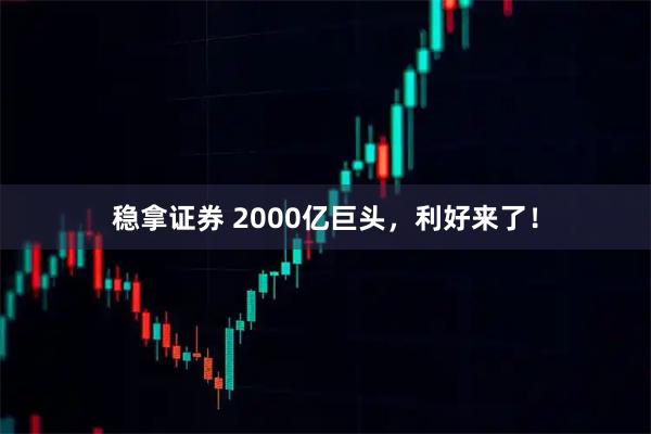 稳拿证券 2000亿巨头，利好来了！