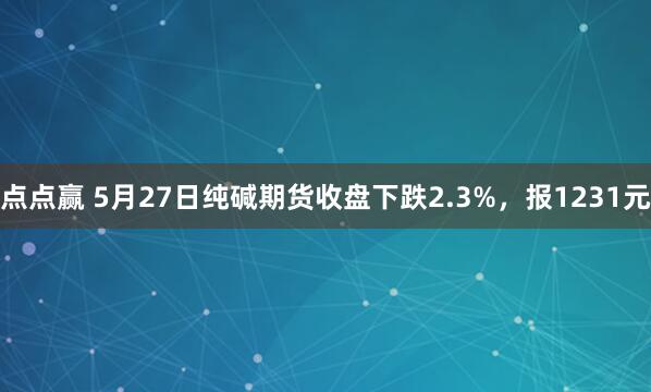 点点赢 5月27日纯碱期货收盘下跌2.3%，报1231元