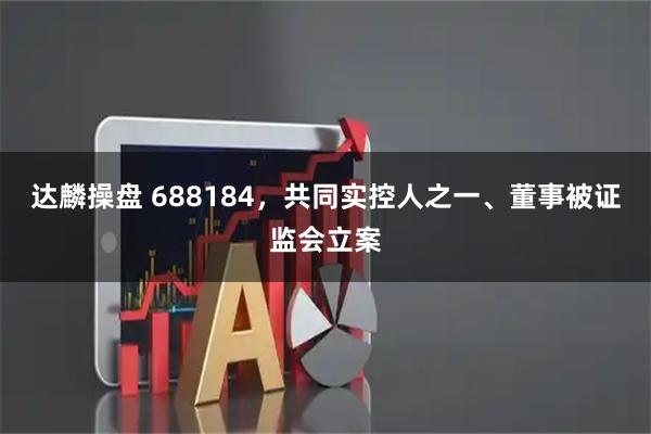 达麟操盘 688184，共同实控人之一、董事被证监会立案
